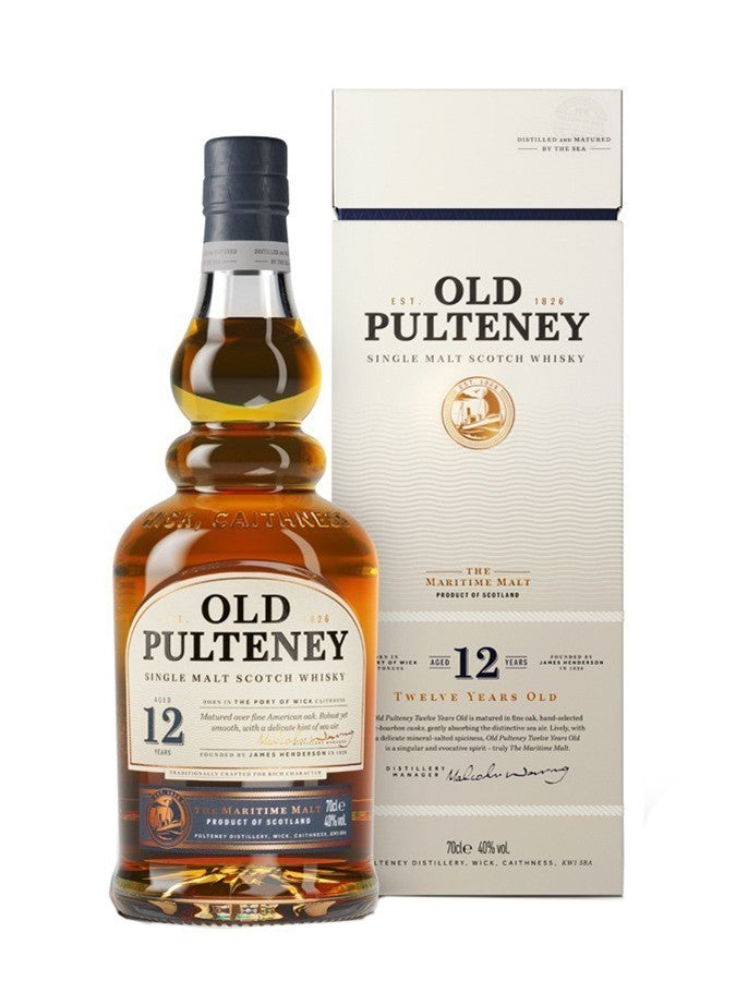 Old Pulteney 12 Year Old Single Malt Scotch Whisky ABV 40% 700ml + Old Pulteney 12 Year Old Single Malt Scotch Whisky 50ml (Bundle Deal)
