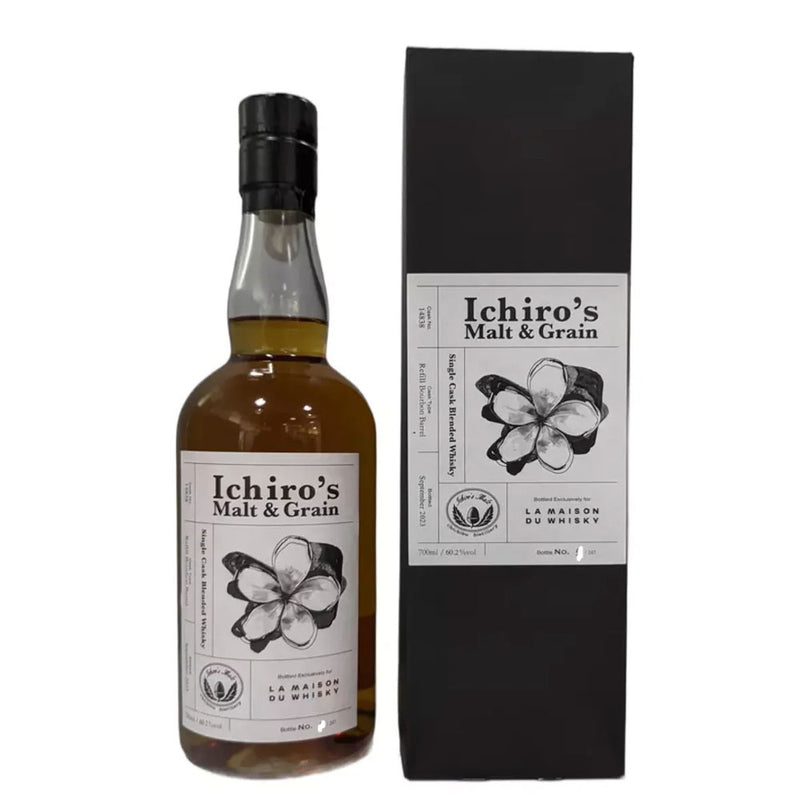 Ichiro's Malt & Grain Refill Bourbon Barrel #14838 Single Cask Blended Whisky LMDW Singapore Flower Series #1 ABV 60.2% 700ml