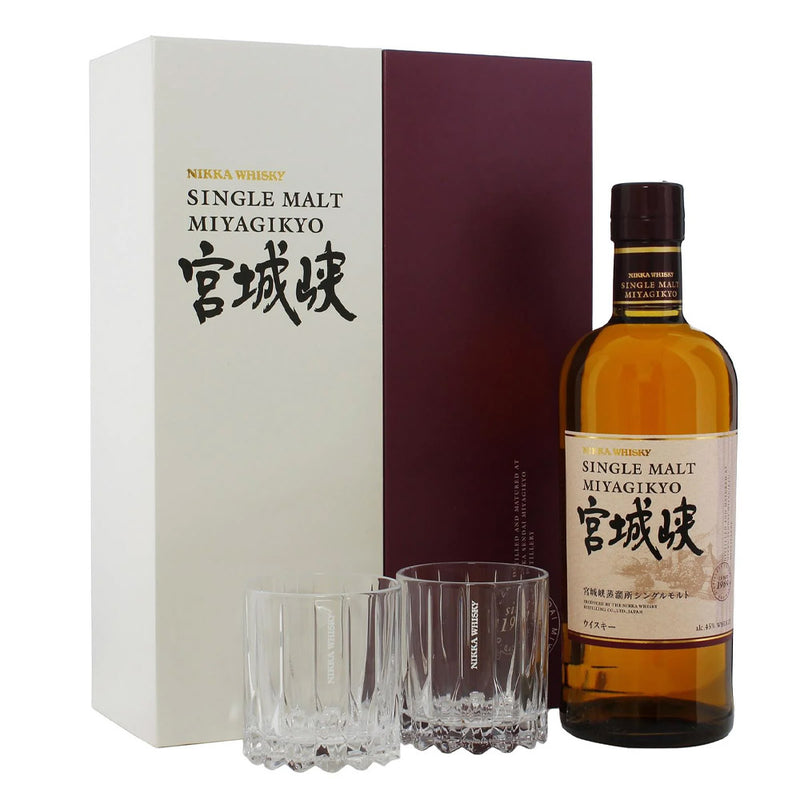 (Flash Sale) (Gift Set) Nikka Miyagikyo Single Malt Japanese Whisky With 2 Riedel Glasses (Worth $80) Gift Set ABV 45% 700ml