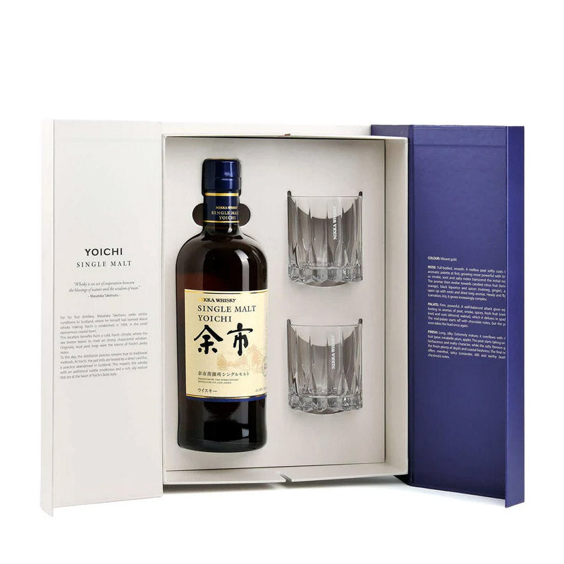 (Flash Sale) (Gift Set) Nikka Yoichi Single Malt Japanese Whisky With 2 Riedel Glasses (Worth $80) Gift Set ABV 45% 700ml