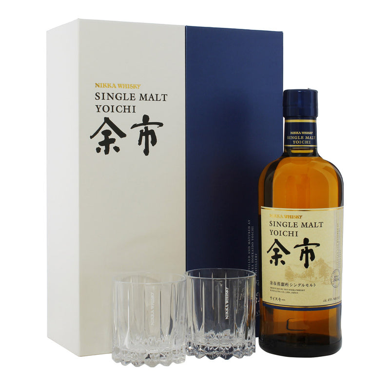 (Flash Sale) (Gift Set) Nikka Yoichi Single Malt Japanese Whisky With 2 Riedel Glasses (Worth $80) Gift Set ABV 45% 700ml