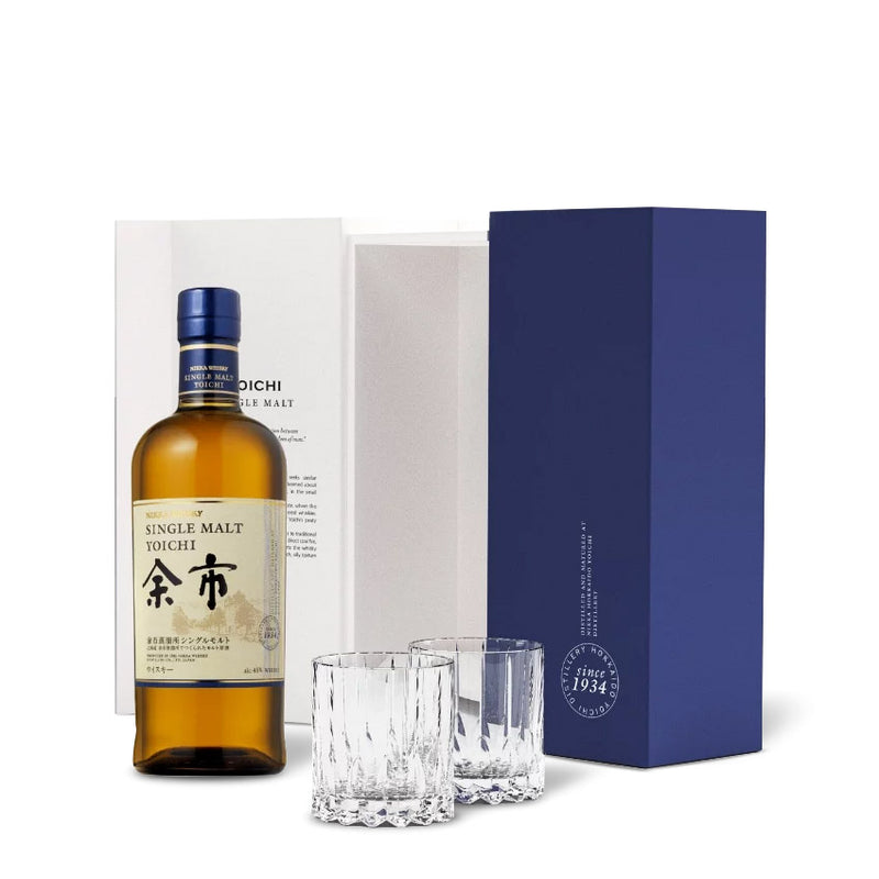 (Flash Sale) (Gift Set) Nikka Yoichi Single Malt Japanese Whisky With 2 Riedel Glasses (Worth $80) Gift Set ABV 45% 700ml