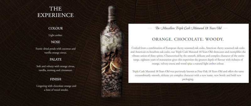 The Macallan 18 Year Old Triple Cask Matured 2019 Release Highland Single Malt Scotch Whisky ABV 43% 70cl with Gift Box