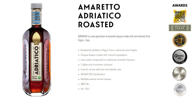 Adriatico Roasted Amaretto Liqueur ABV 28% 700ml