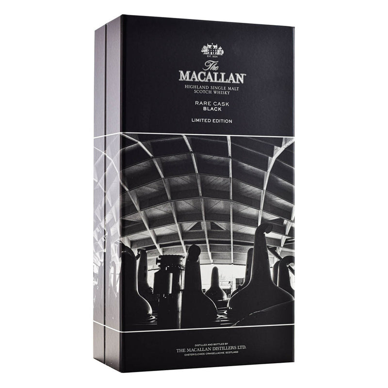 The Macallan Rare Cask Black (Limited Edition 2018) with pewter flask set Highland Single Malt Scotch Whisky ABV 48% 70cl with Gift Box