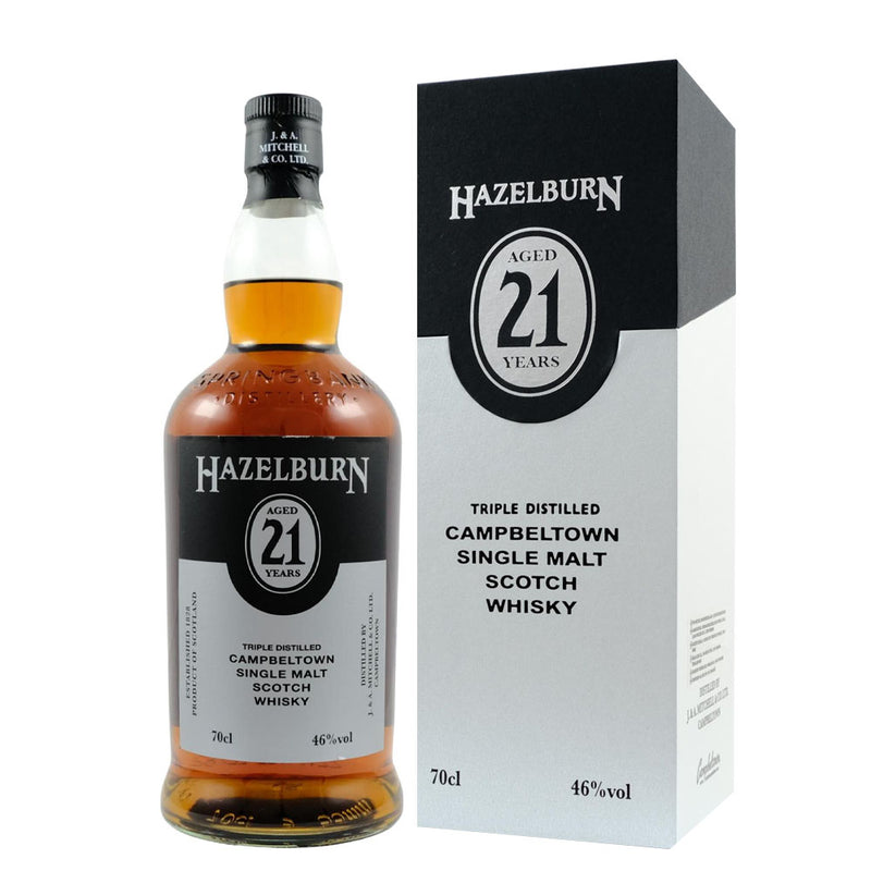 Hazelburn Aged 21 Years (Bottled in 2022) Triple Distilled Campbeltown Single Malt Scotch Whisky ABV 46% Vol 70cl / 700ml