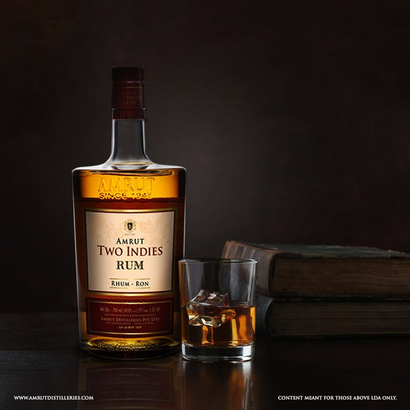 (EOY Sale - 10% off at Check Out) Amrut Two Indies Rum ABV 42.8% 75cl
