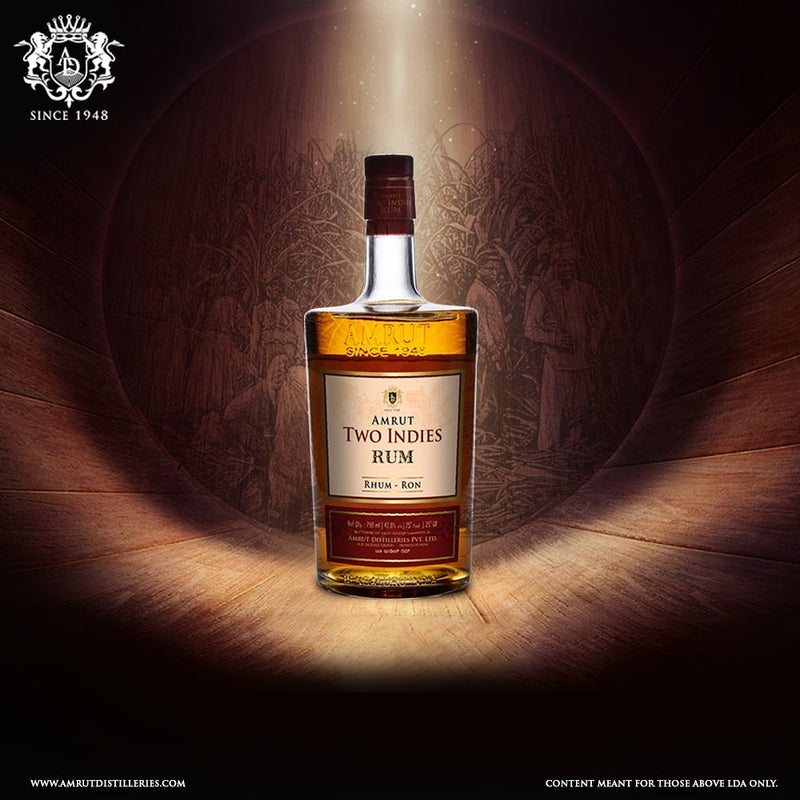 (EOY Sale - 10% off at Check Out) Amrut Two Indies Rum ABV 42.8% 75cl