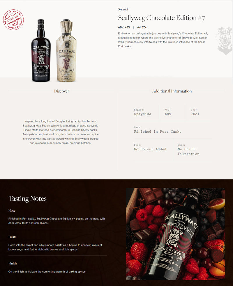 (Flash Sale - 60% off at check out) Douglas Laing's Scallywag Chocolate Edition #7 ABV 48% 700ml