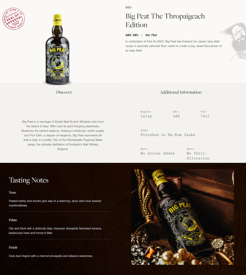 (Flash Sale - 60% off at check out) Douglas Laing's Big Peat The Thropaigeach Edition ABV 48% 700ml