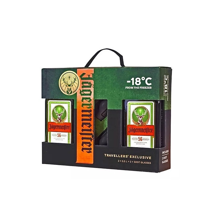 Jagermeister Twin Pack (2X500ml) With 2 Shot Glasses ABV 35% Gift Pack