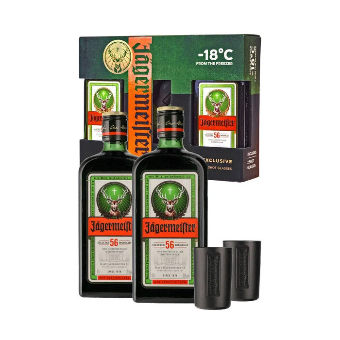 Jagermeister Twin Pack (2X500ml) With 2 Shot Glasses ABV 35% Gift Pack
