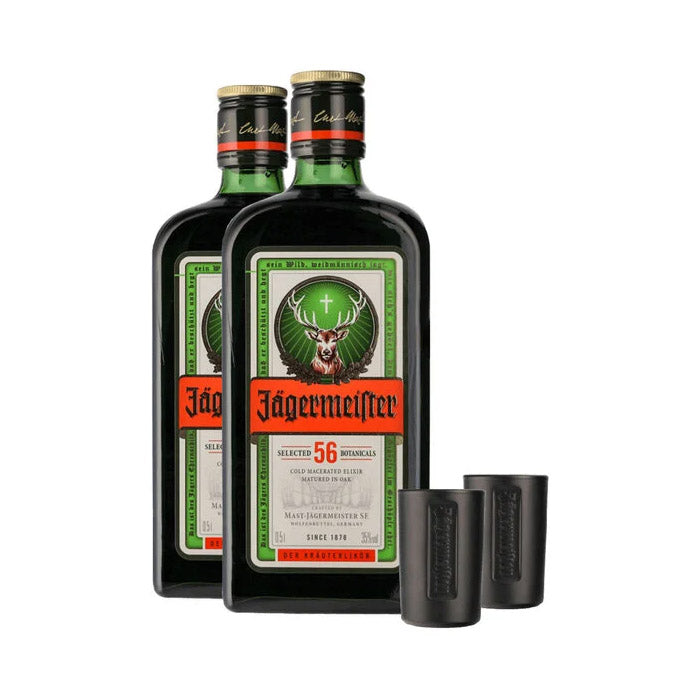 Jagermeister Twin Pack (2X500ml) With 2 Shot Glasses ABV 35% Gift Pack
