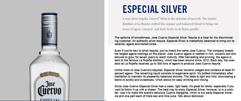 Jose Cuervo Silver Tequila ABV 38%  700ml