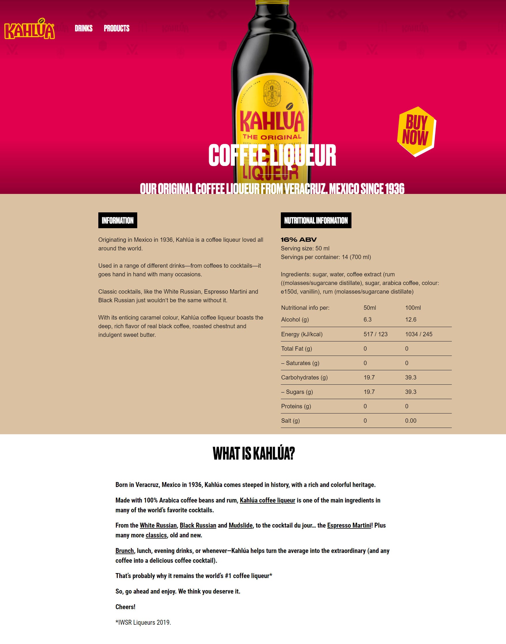 Kahlua Coffee Liqueur ABV 16% 750ml — The Liquor Shop Singapore