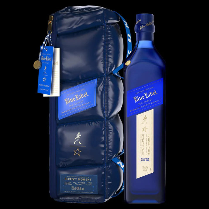 (EOY Sale - $50 Discount at Check Out) Johnnie Walker Ice Chalet Blue Label ABV 43% 750ml - Limited Edition with Perfect Moment Crossbody Bag