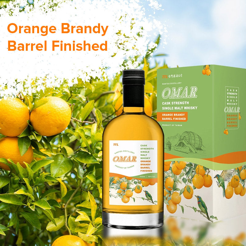 (EOY  Sale - 20% off at Check Out) Omar Orange Brandy Barrel Finish Cask Strength Single Malt Whisky ABV 56% 700ml (20% Discount at Check Out)
