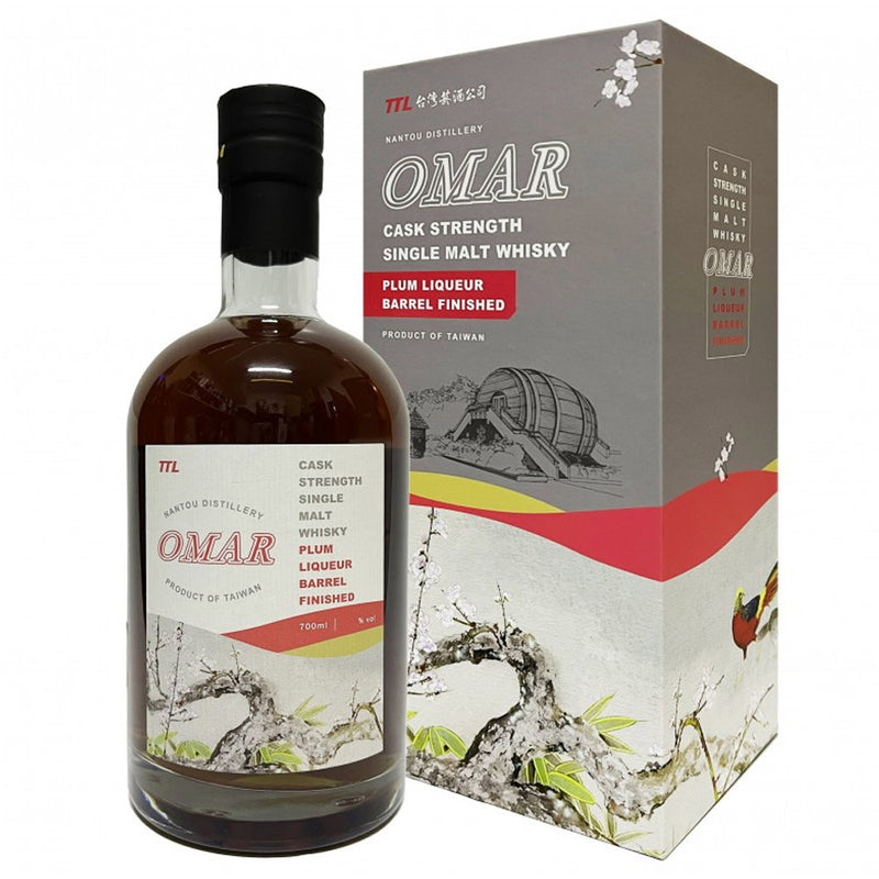 (EOY Sale - 20% off at Check Out) Omar Plum Liqueur Barrel Finish Cask Strength Single Malt Whisky ABV 53% 700ml (20% Discount at Check Out)