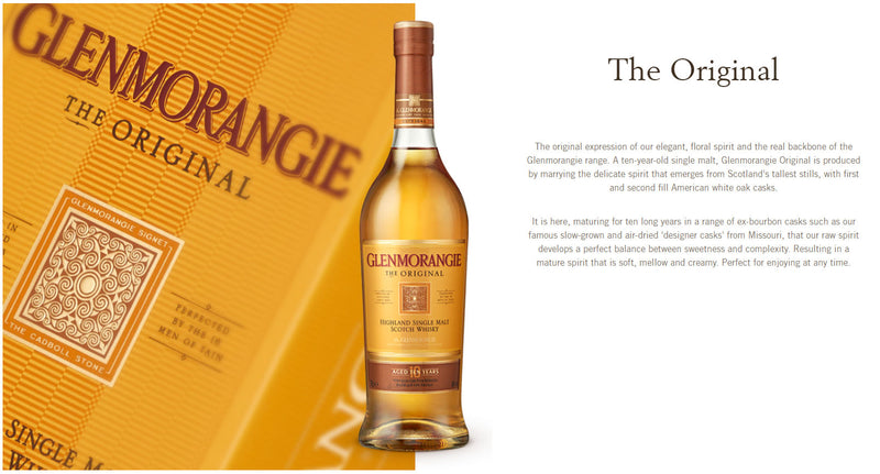 Glenmorangie 10 Year Original Single Malt Whisky ABV 40% 1000ml (1L)