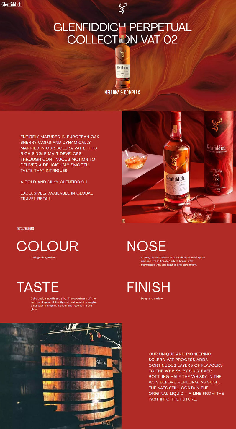 Glenfiddich Perpetual Collection Vat 02 Speyside Single Malt Scotch Whisky ABV 43% 100cl (1L)