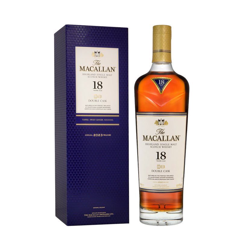 The Macallan 18 Year Old Double Cask 2023 Release Highland Single Malt Scotch Whisky ABV 43% 70cl with Gift Box