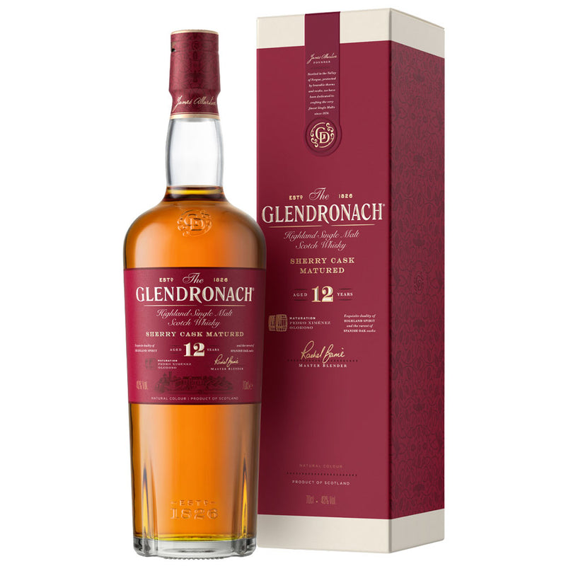 The GlenDronach Original 12 Year Old Highland Single Malt Scotch Whisky ABV 43% 70cl with Gift Box