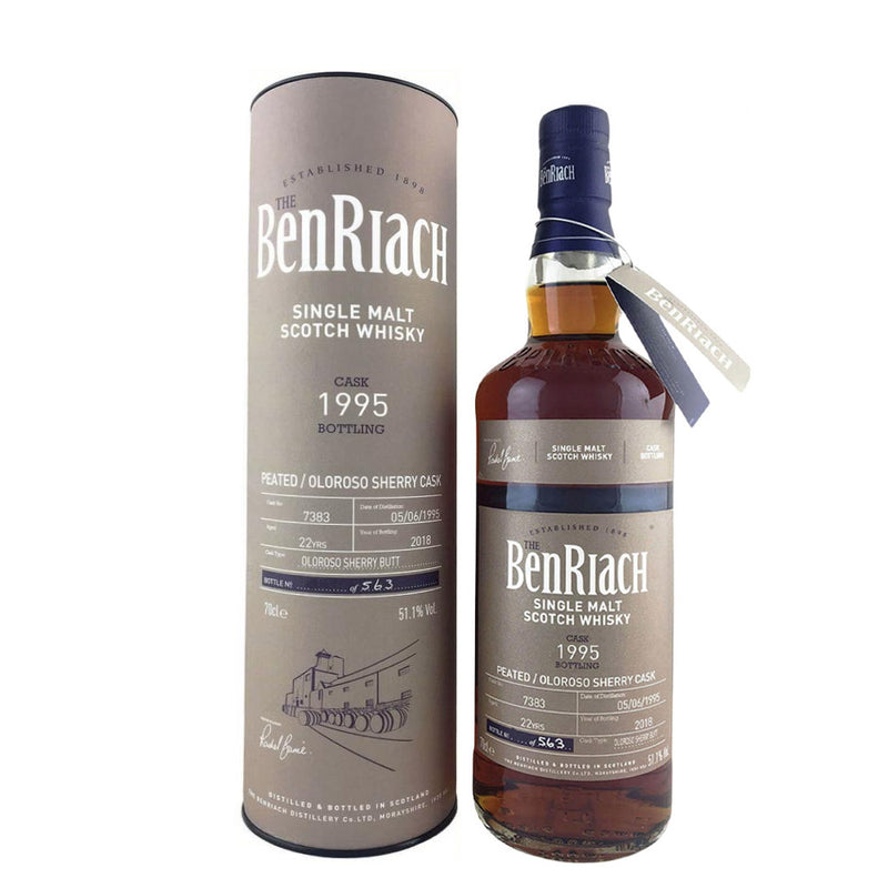 The BenRiach 22 Year Old 1995 Peated Oloroso Sherry Cask #7383 ABV 51.1% 700ml