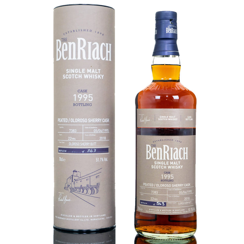 The BenRiach 22 Year Old 1995 Peated Oloroso Sherry Cask #7383 ABV 51.1% 700ml