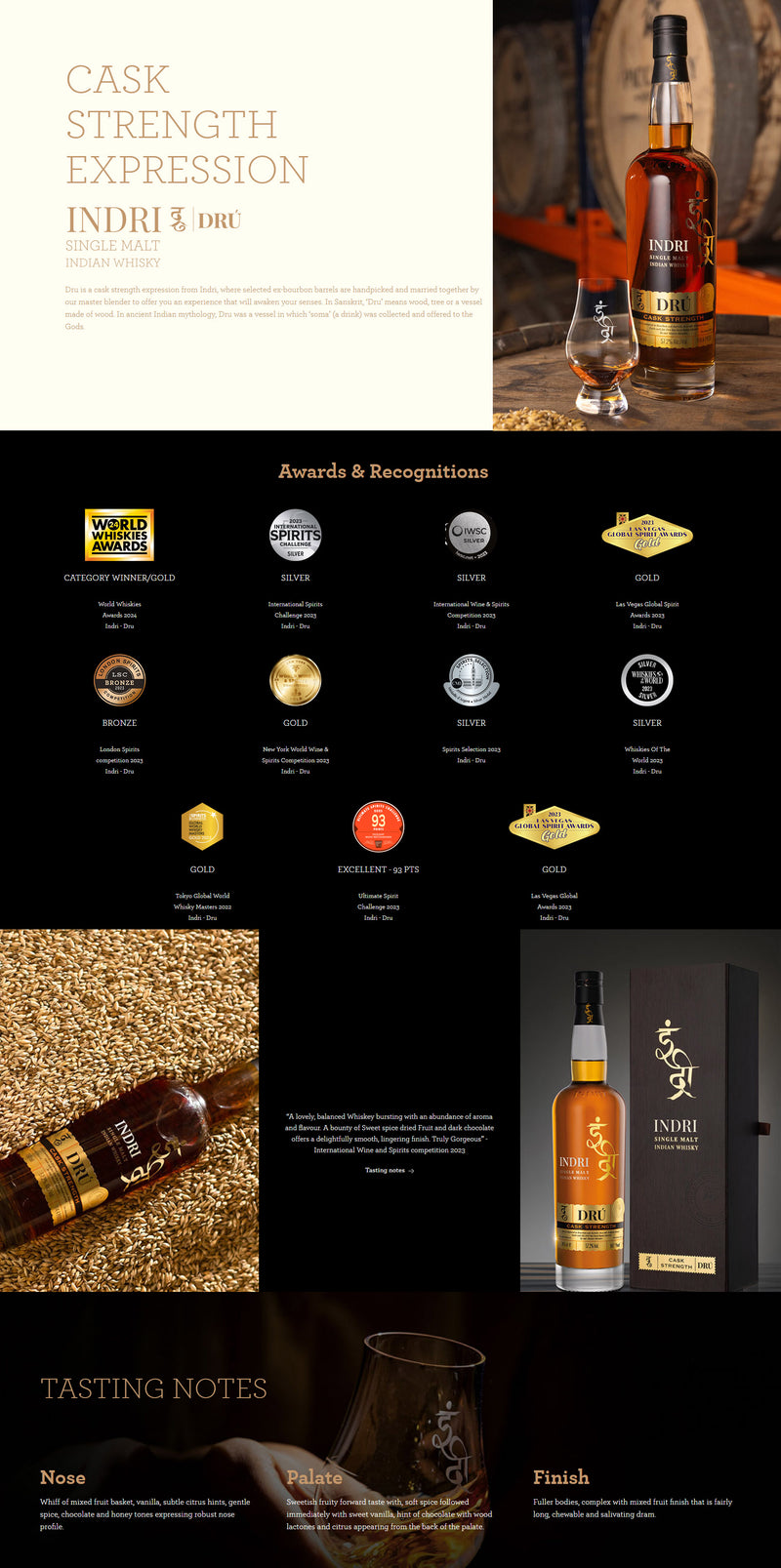 Indri Dru Cask Strength Single Malt Whisky ABV 57.2% 700ml