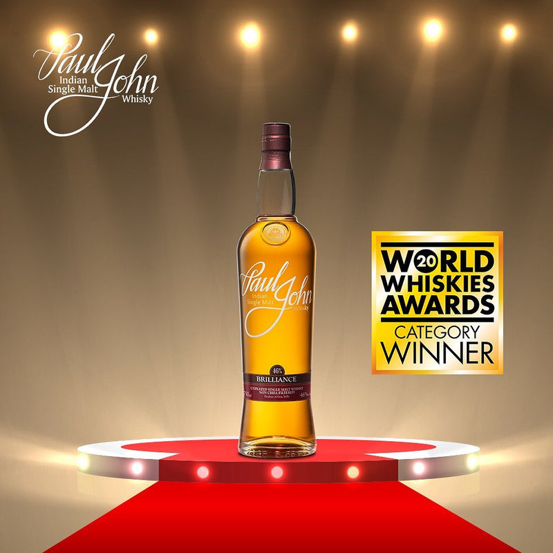 (SG61 Sale) (Gift Set) Paul John Brilliance Indian Single Malt Whisky ABV 46% 700ml