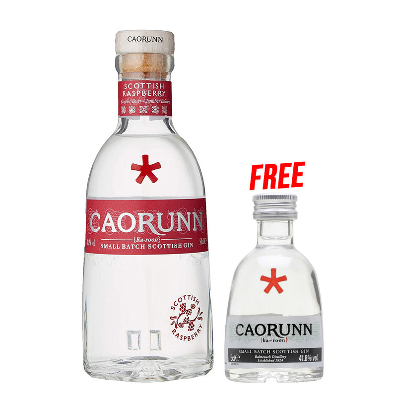(GWP) Caorunn Raspberry Small Batch Scottish Gin 500ml Free Miniature Caorunn Gin 50ml