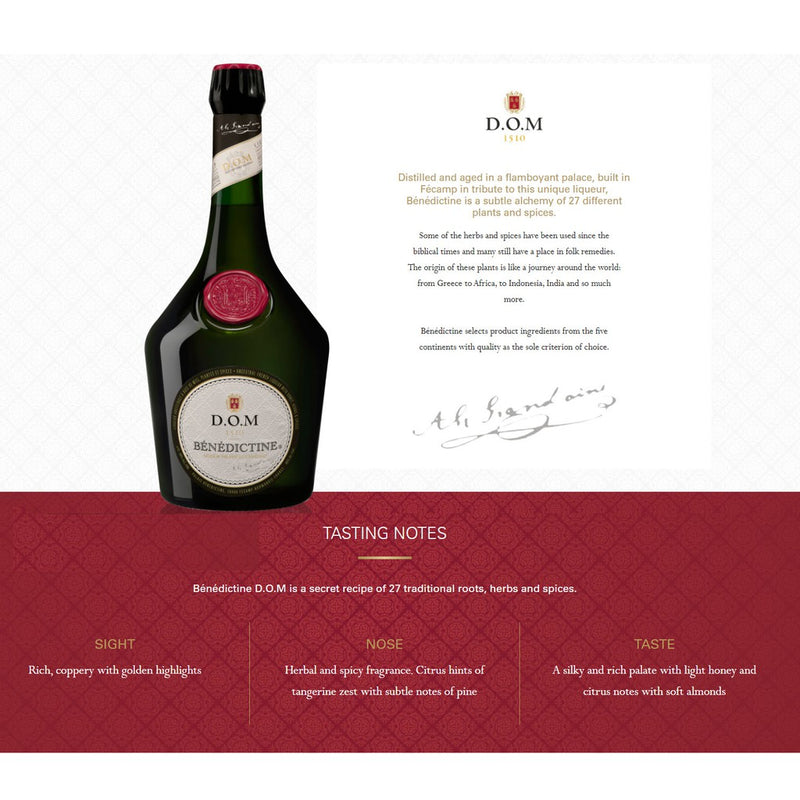 Dom Benedictine ABV 40% 750ml (No Box)