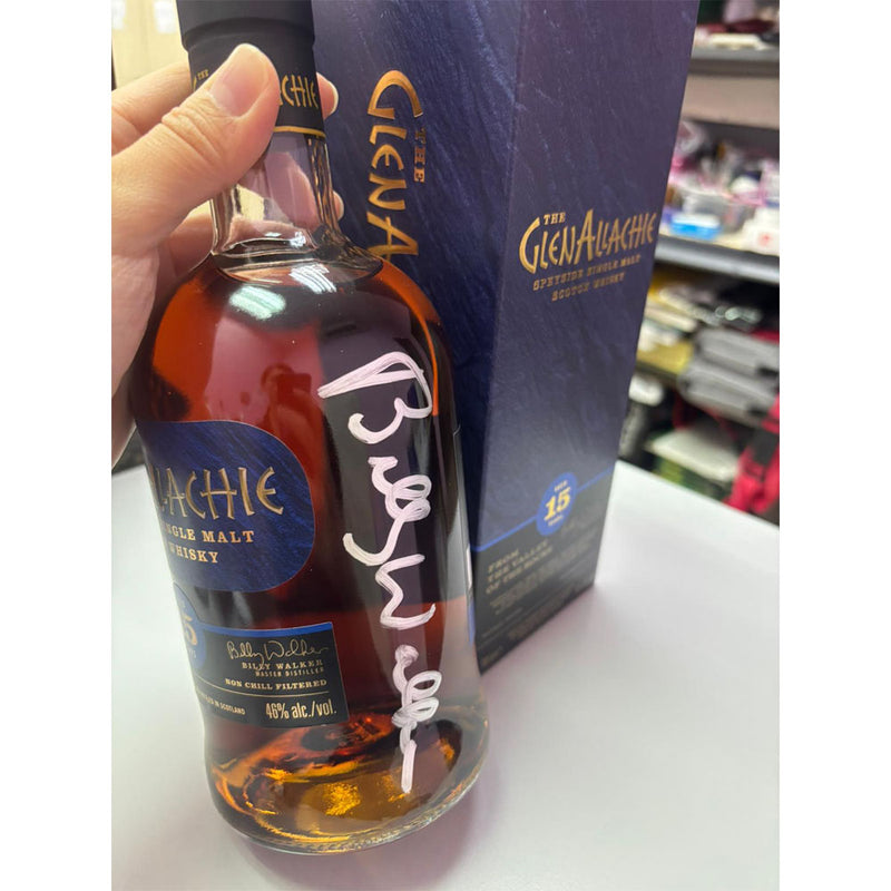 The GlenAllachie 15 Year Old Speyside Single Malt Scotch Whisky ABV 46% 70cl with Gift Box (With Billy Walker Signature on the bottle)
