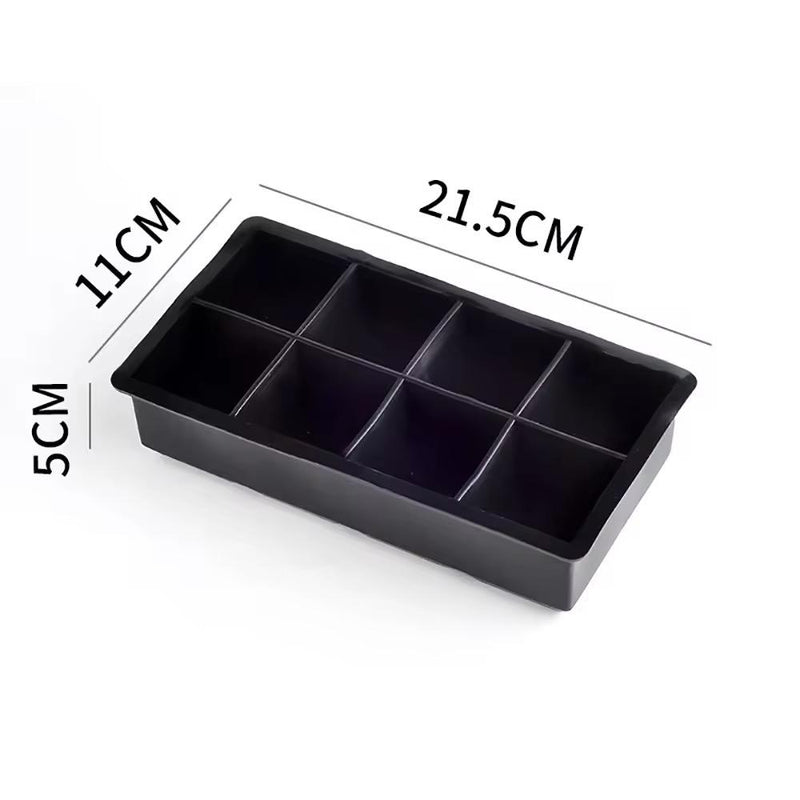 8 Grid Big Ice Tray Mold/Food Grade Silicone Ice Cube Large Square Mold/Reusable DIY Ice Maker Mold
