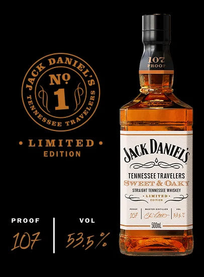 Jack Daniel's Sweet & Oaky Traveler Tennessee Whiskey ABV 53.5% 500ml
