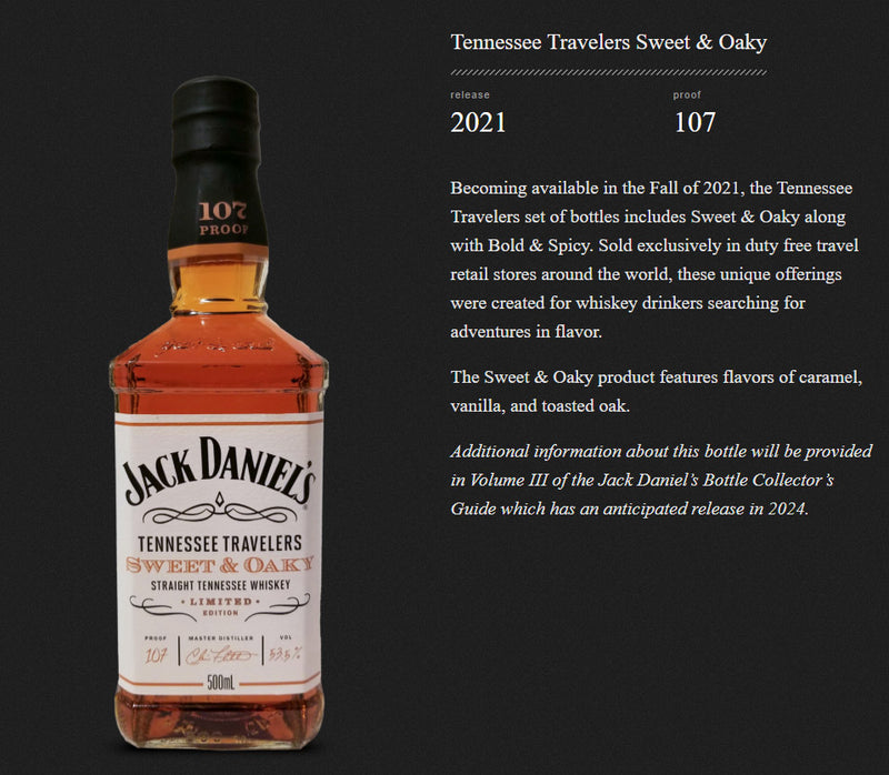 Jack Daniel's Sweet & Oaky Traveler Tennessee Whiskey ABV 53.5% 500ml
