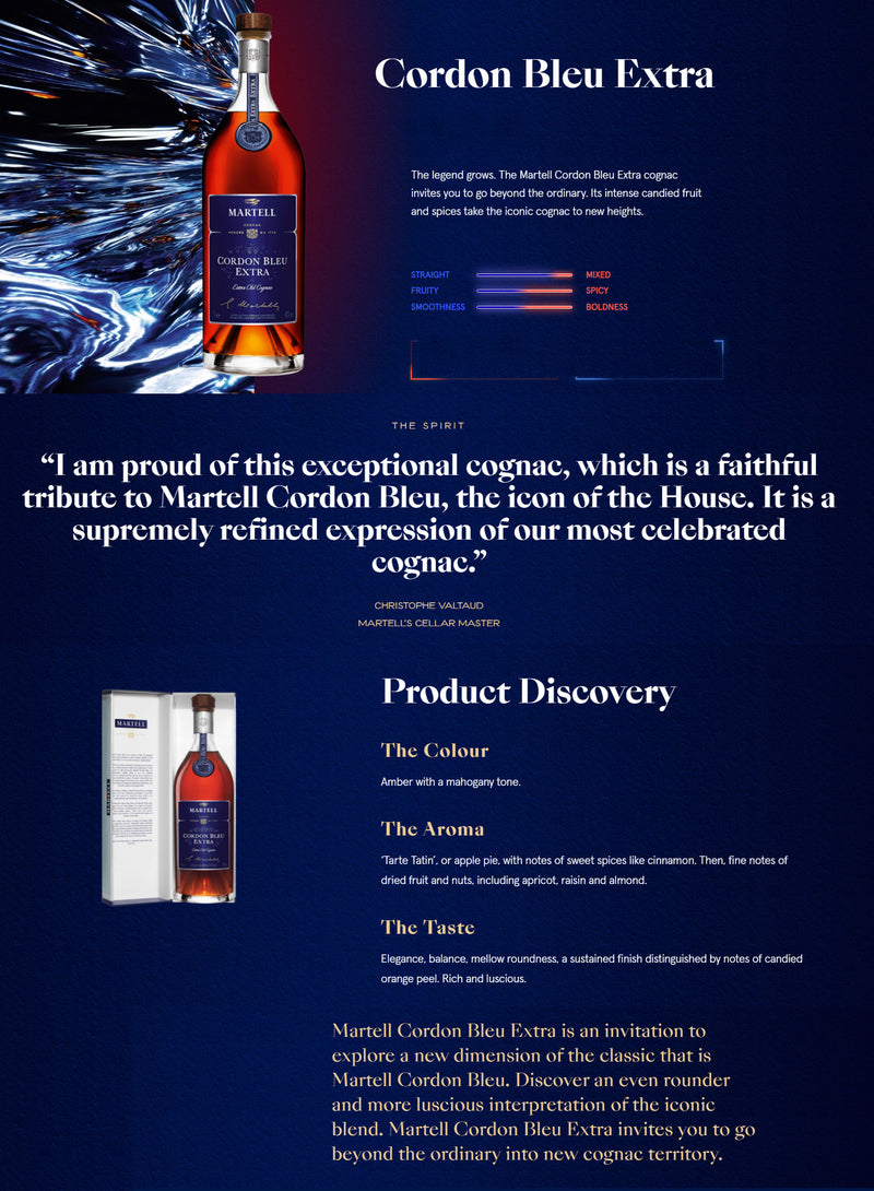 Martell Cordon Bleu Cognac Extra ABV 40% 700ml with Gift Box
