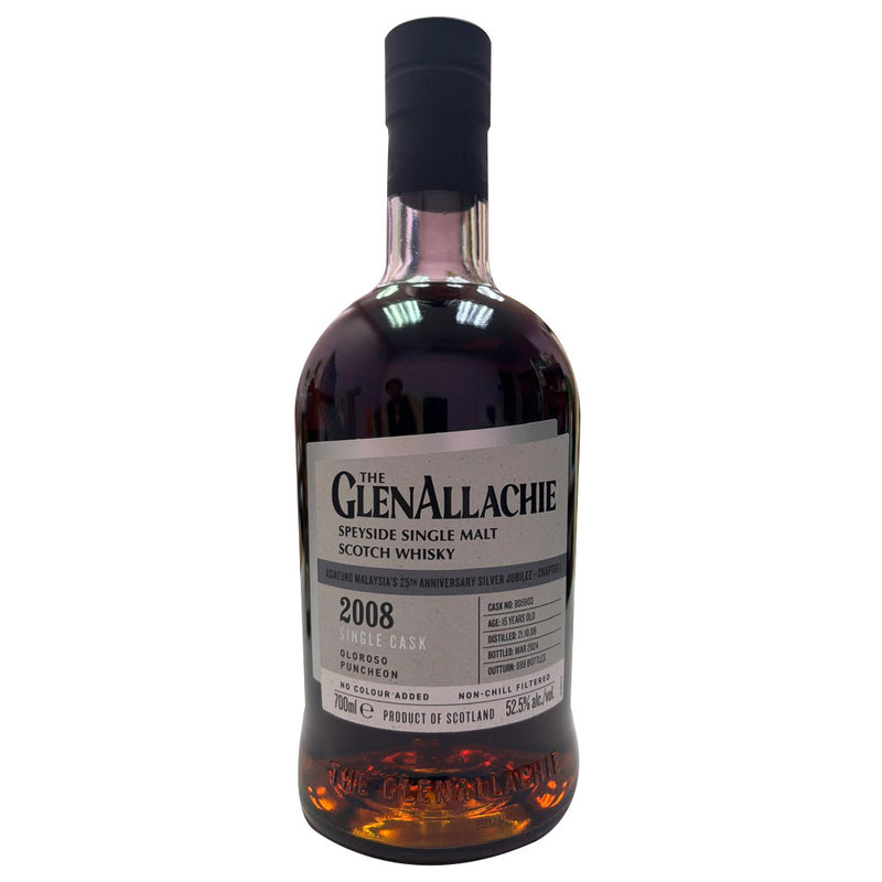 The Glenallachie 2008 Single Cask #805903 15 Year Oloroso Puncheon Speyside Single Malt Scotch Whisky ABV 52.5% 70cl with Gift Box