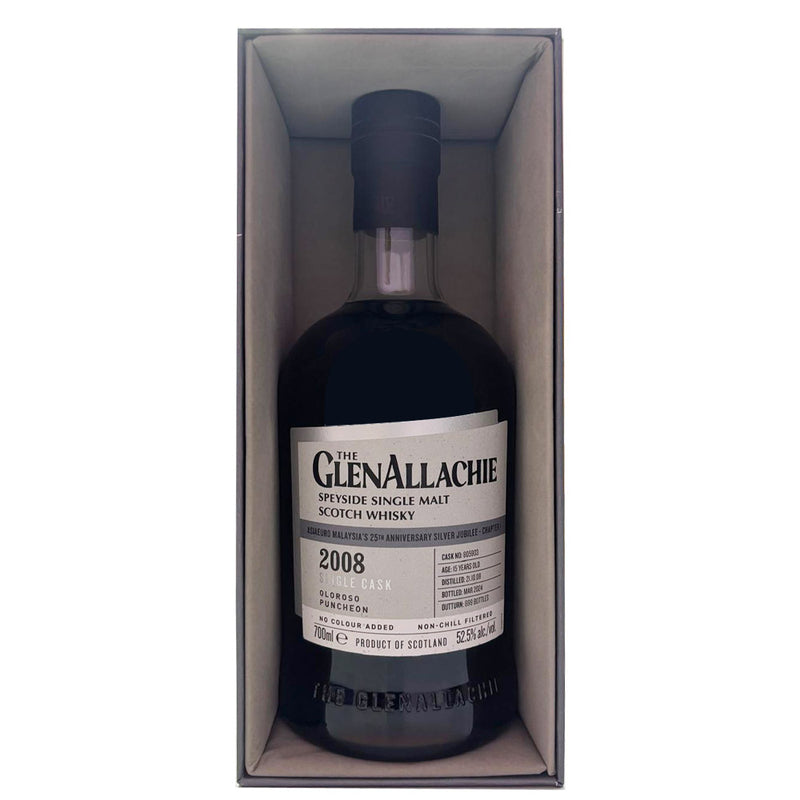 The Glenallachie 2008 Single Cask #805903 15 Year Oloroso Puncheon Speyside Single Malt Scotch Whisky ABV 52.5% 70cl with Gift Box