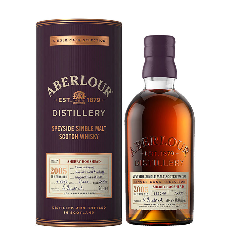 Aberlour 16 Year Old Distill 2005 Sherry Hogshead Cask #214040 ABV 56.7% 700ml