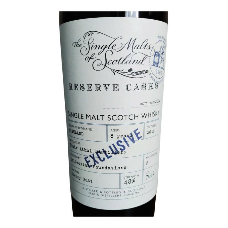 Blair Athol 8 Year Distill 2016 Reserve Casks Sherry Butt Bot 2024 ABV 48% 700ml