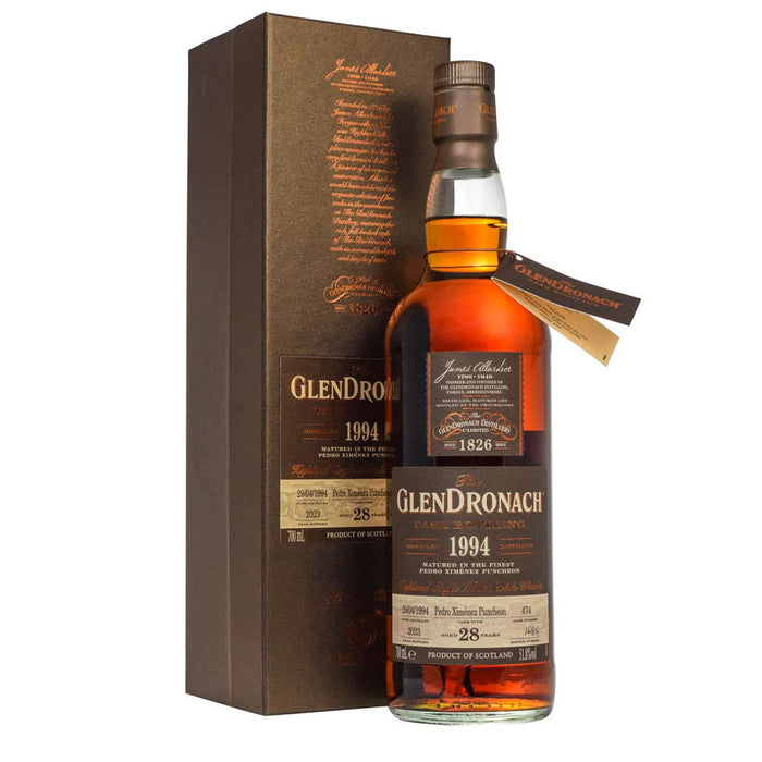 The Glendronach 28 Year Old Distilled 1994 Pedro Ximenez Puncheon #474 Single Cask Highland Single Malt Scotch Whisky ABV 51.8% 70cl with Gift Box