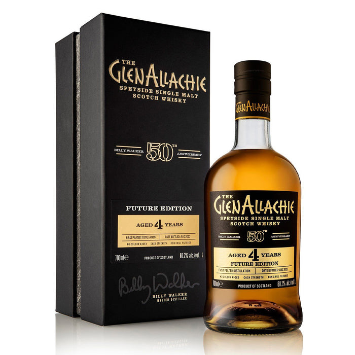 The GlenAllachie Billy Walker 50th Anniversary Future Edition Peated Speyside Single Malt Scotch Whisky ABV 60.2% 70cl with Gift Box
