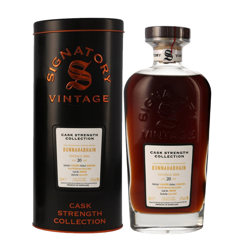 Bunnahabhain 20 Year Old 2004 Signatory Vintage Cask Strength Collection Foundations ABV 61% 700ml