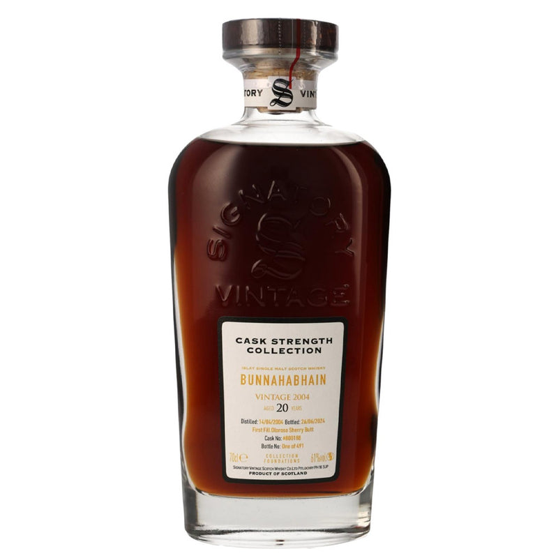 Bunnahabhain 20 Year Old 2004 Signatory Vintage Cask Strength Collection Foundations ABV 61% 700ml