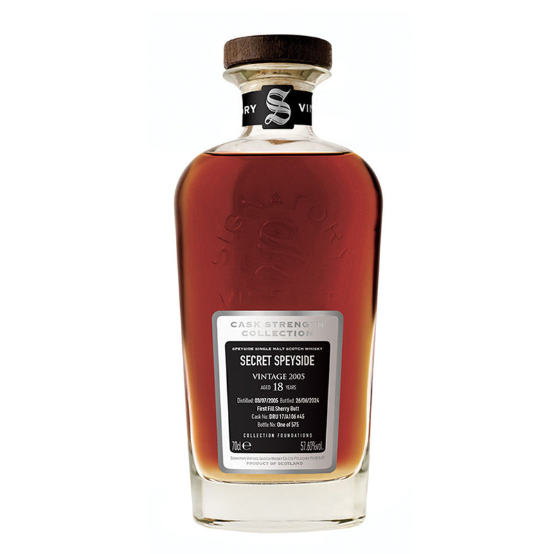Secret Speyside 18 Year Old 2005 Signatory Vintage Cask Strength Collection Foundations ABV 57.6% 700ml