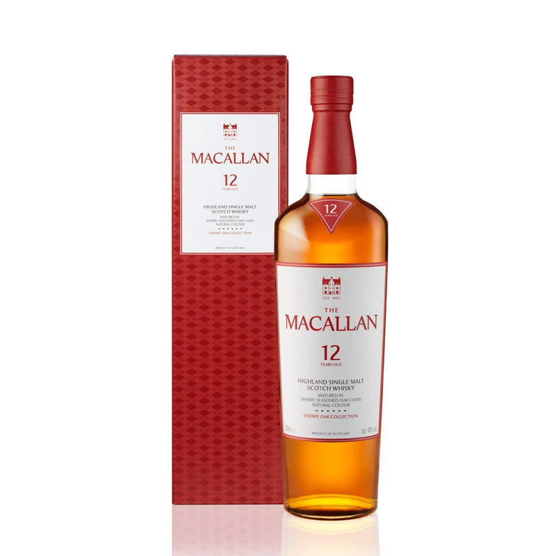 The Macallan 12 Year Old Sherry Oak Collection Highland Single Malt Scotch Whisky ABV 43% 70cl with Gift Box