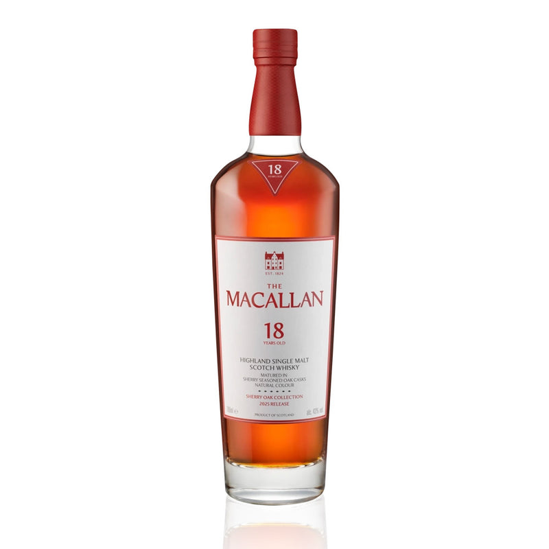 The Macallan 18 Year Old Sherry Oak Collection - 2025 Release Highland Single Malt Scotch Whisky ABV 43% 70cl with Gift Box