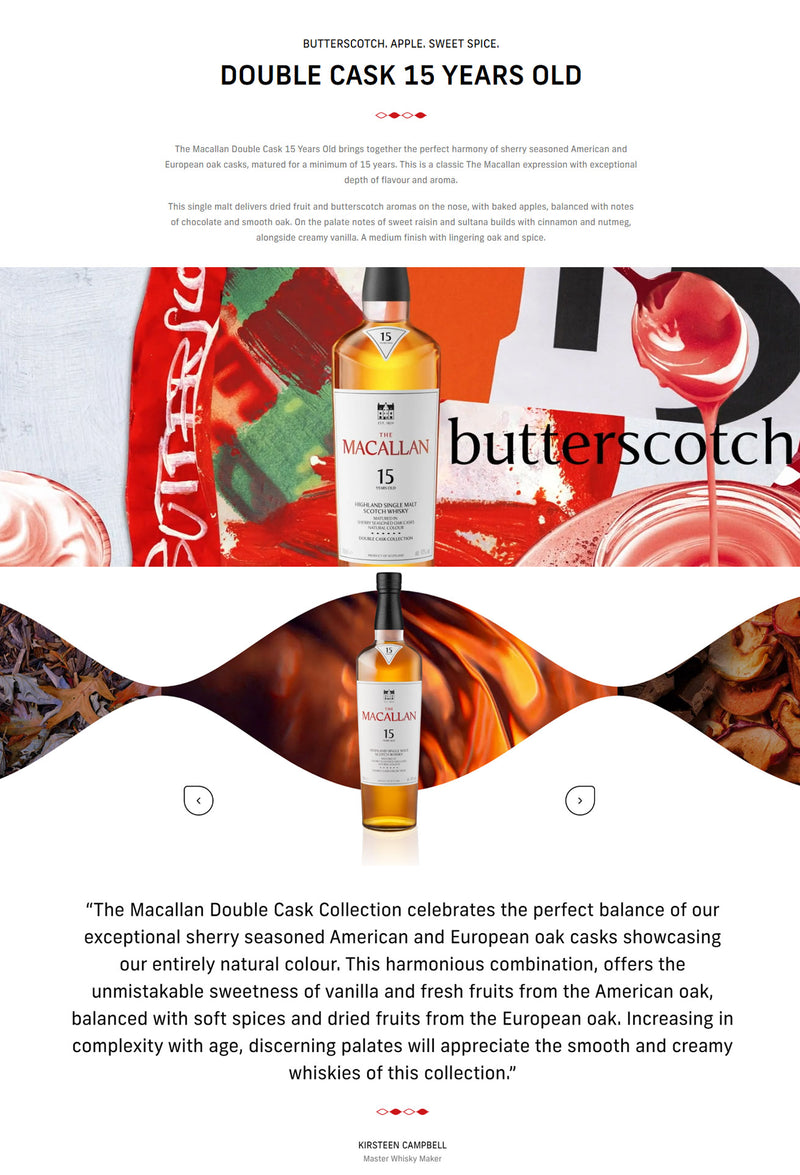 The Macallan 15 Year Old Double Cask Highland Single Malt Scotch Whisky ABV 43% 70cl with Gift Box