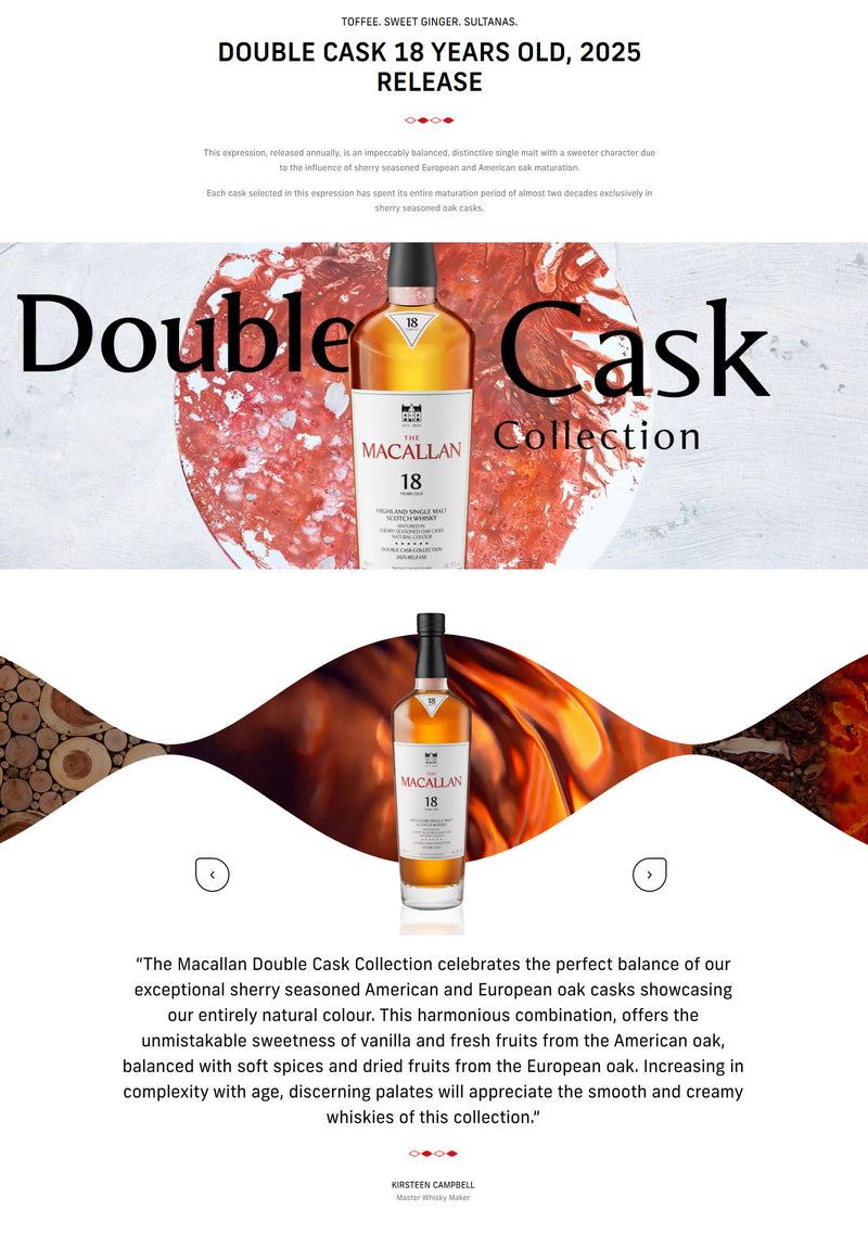 The Macallan 18 Year Old Double Cask 2025 Release Highland Single Malt Scotch Whisky ABV 43% 70cl with Gift Box